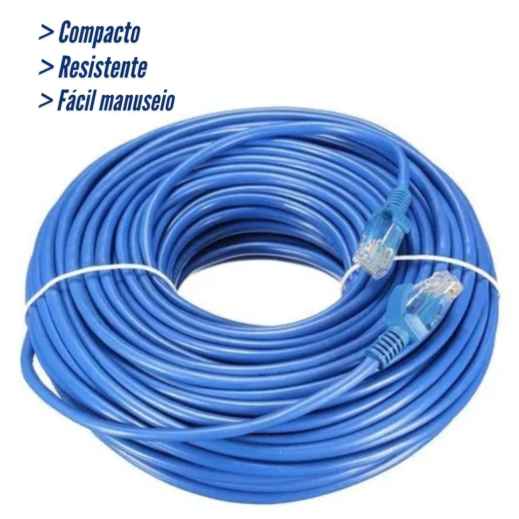 Cabo De Rede até 30 Metros CAT5 Lan RJ45 Reforçado