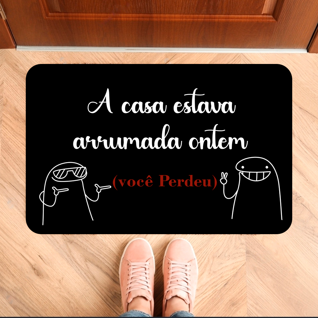 Tapete de Entrada de Porta Antiderrapante Casa Tap238