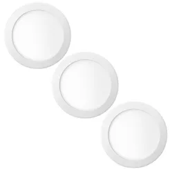Kit 3 Luminária Painel Plafon Embutir Redondo Led 18w Bivolt ELGIN