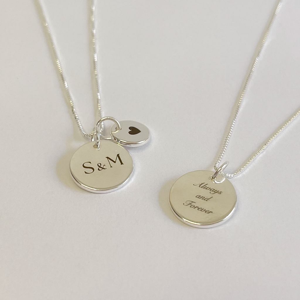 Colar Personalizado à Laser - Tamanho M (personalize como quiser) Banhado a Prata e Banhad...