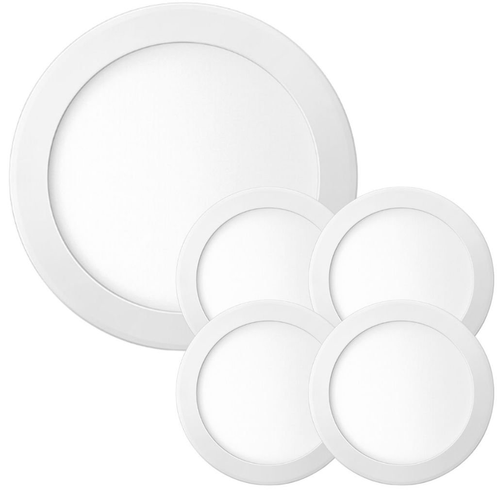 Kit 5 Luminária Painel Plafon Embutir Redondo Led 18w Bivolt ELGIN em Oferta na Shopee