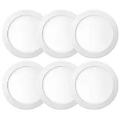 Kit 6 Luminária Painel Plafon Embutir Redondo Led 18w Bivolt ELGIN