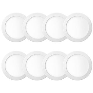 Kit 8 Luminária Painel Plafon Embutir Redondo Led 18w Bivolt ELGIN em Oferta na Shopee