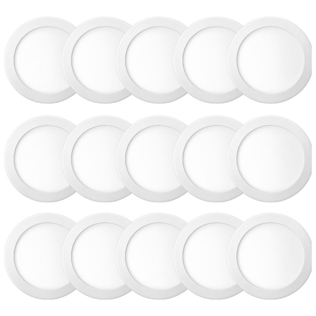 Kit 15 Luminária Painel Plafon Embutir Redondo Led 18w Bivolt ELGIN em Oferta na Shopee