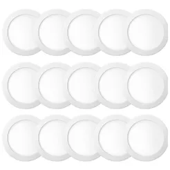 Kit 15 Luminária Painel Plafon Embutir Redondo Led 18w Bivolt ELGIN