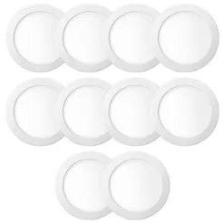 Kit 10 Luminária Painel Plafon Embutir Redondo Led 18w Bivolt ELGIN