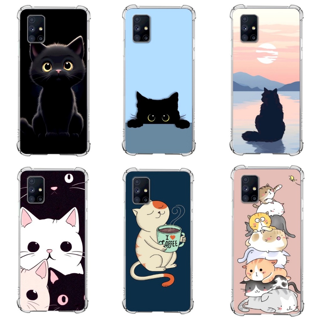 Samsung M51, A51 Capa Tpu Desenhos Variados Capinha Case, Gato, Gatinho, Fofo em Oferta na Shopee