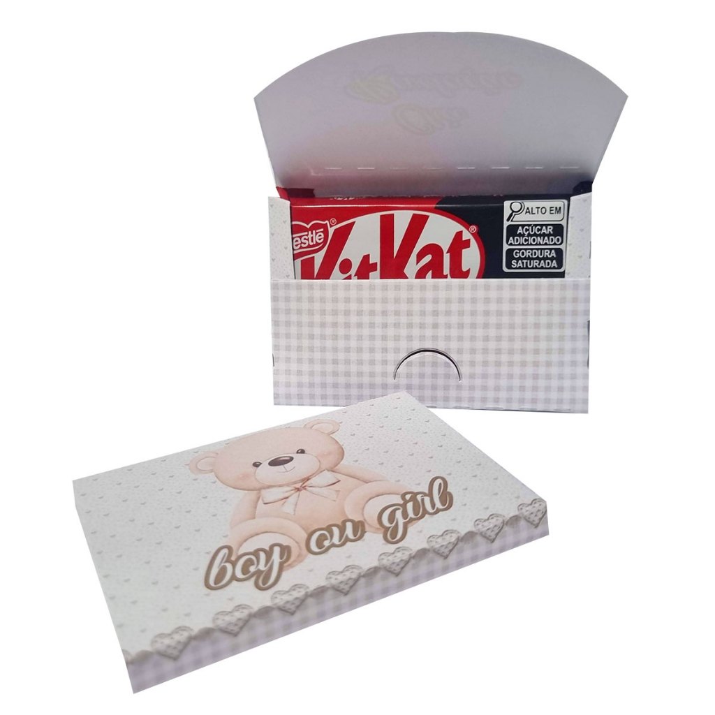 15 Caixinhas KitKat Personalizada  no Tema Chá Revelação Ursinho Marrom - Sem Personalização em Oferta na Shopee