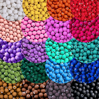 200 Peças Bola Emborrachada 08MM Miçanga Artesanato Terço Pulseira Laços Chaveiro em Oferta na Shopee