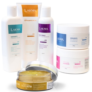 Kit Lakma: Limpeza De Pele Profunda Profissional 5 Itens + Máscara Facial Ouro Golden Glitter 150g em Oferta na Shopee