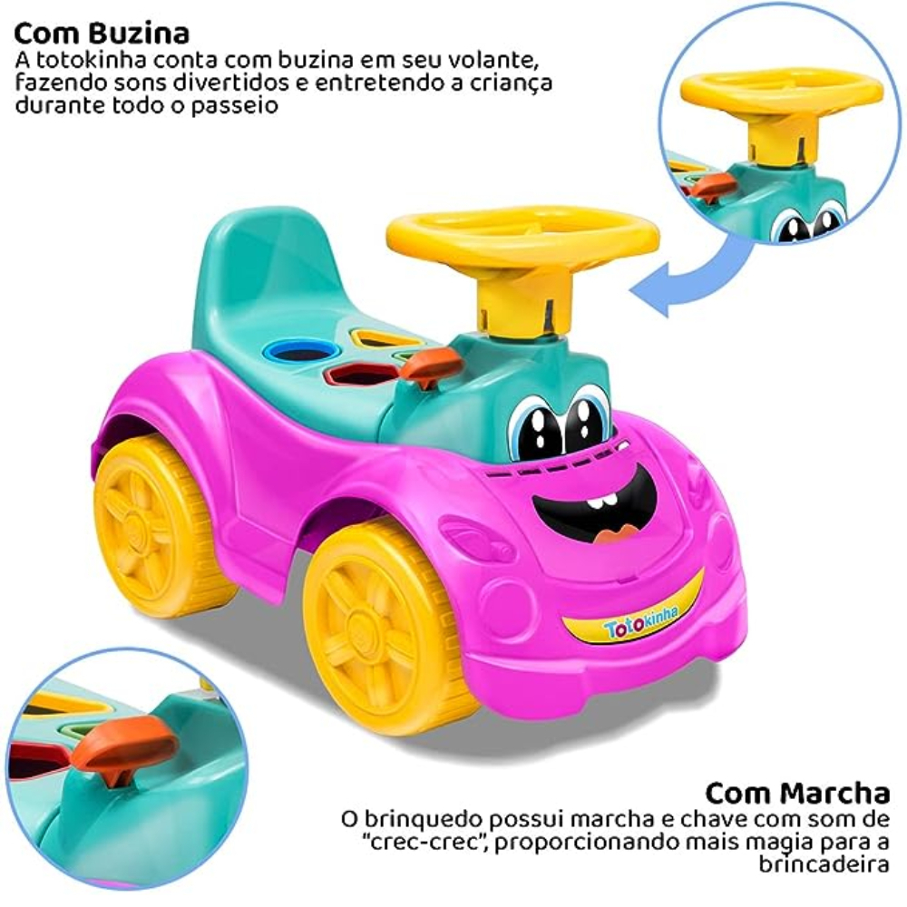Detalhes do Totoka Triciclo Infantil Bebe Motoca Totokinha Sport Peças Geométricas Cardoso Toys Menino e Menina