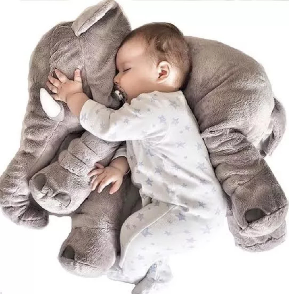 Almofada Elefante Pelúcia 90cm Gigante Soft Travesseiro Antialérgico Médio 60cm