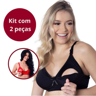kit 2 Soutien Sutiã  Amamentação Gestante Pós Parto Abre fácil em Oferta na Shopee