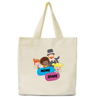 Kit 20 Ecobag Sacolas Algodão Cru 30x30 Transfer 14x20 Personalizada Personagens Lembrancinha em Oferta na Shopee