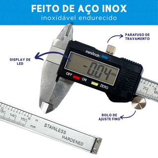 Paquímetro Digital todo em  Inox com Bateria Extra e  Estojo 150mm Universal Inox - BNVT