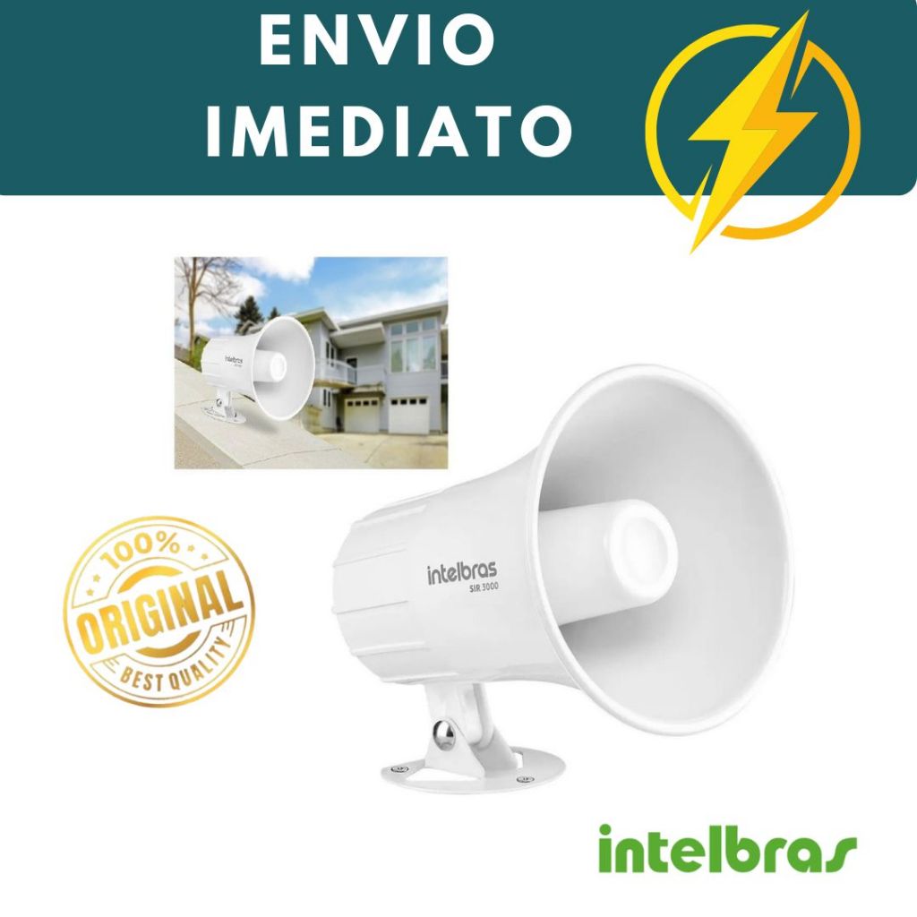 Sirene Intelbras Sir 3000 120db Para Alarme E Segurança - Envio Imediato