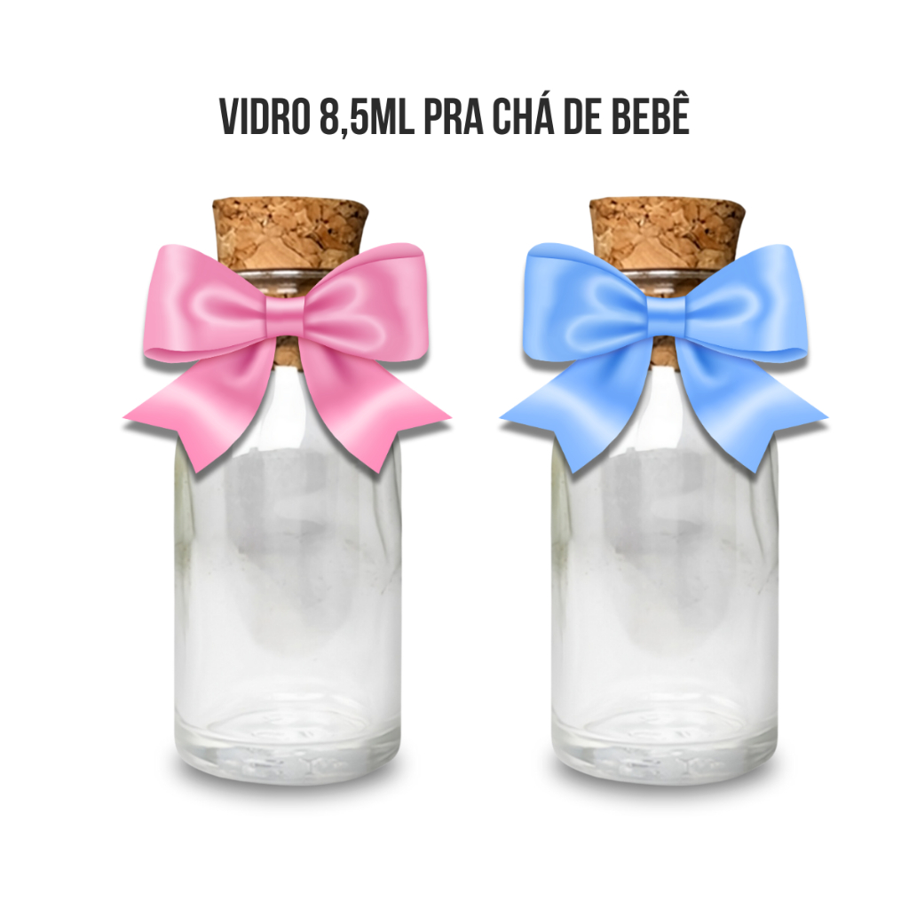 lembrancinha maternidade Garrafinha para chá de bebê kit com 50 uniades, 8,5ml