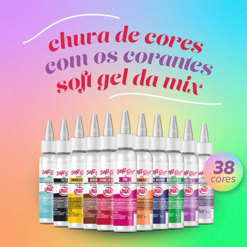 1~4 CORANTES SOFT GEL MIX GRANDE 60 GRAMAS PARA DECORAÇÃO// em Oferta na Shopee