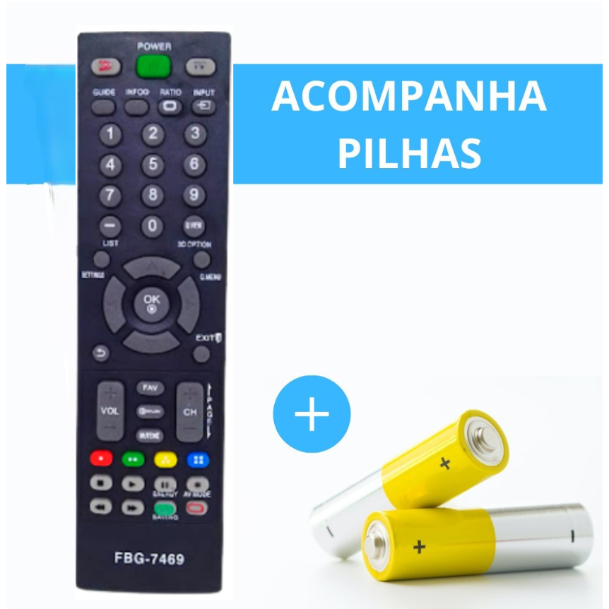 Controle Remoto TV Compatível LG - LED/LCD/PLASMA FBG 7469 LE 7272 em Oferta na Shopee
