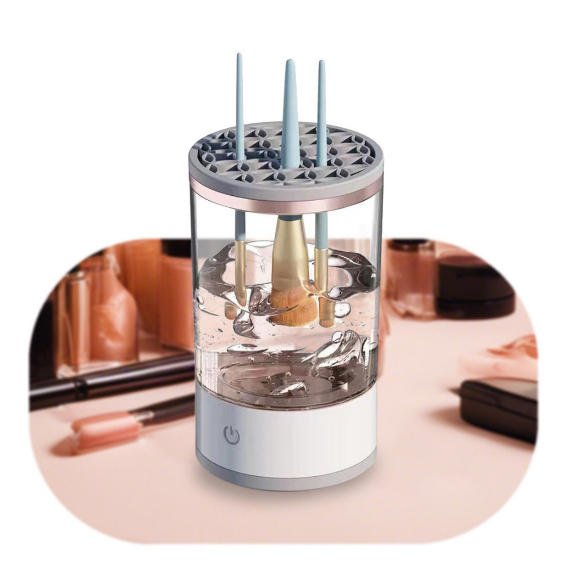 Limpador Pincel Esponja Maquiagem Elétrico USB Automático Recarregável Lava Seca Armazena Bivolt BW4008