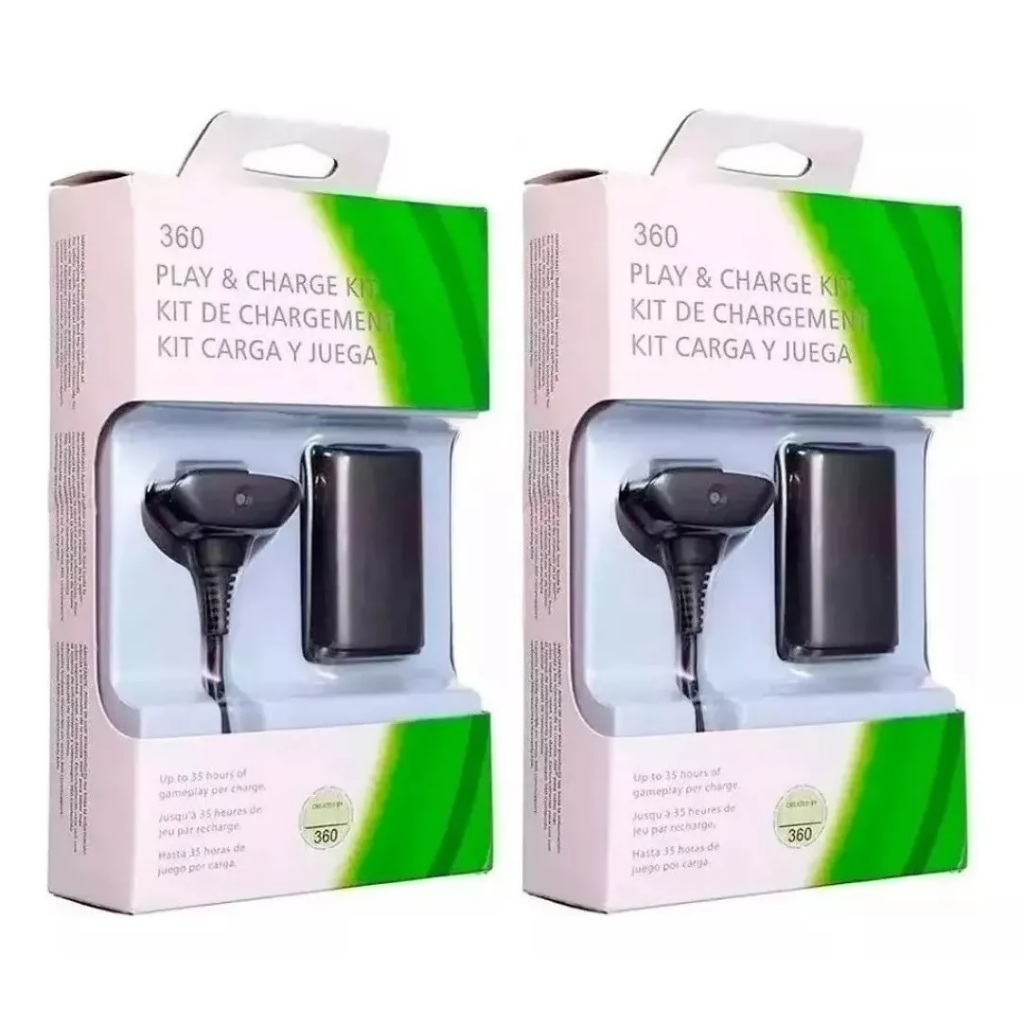 Kit 2 Baterias Recarregável Xbox 360 + Cabo Substitua Pilhas Voltagem De Entrada 12v