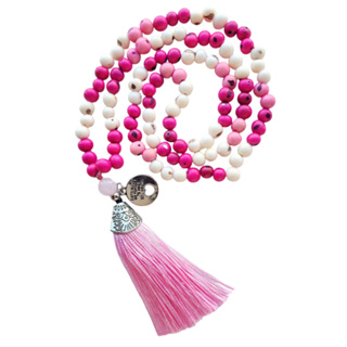 japamala 108 contas de semente de açaí e pingente hoponopono meru  pedra quartzo rosa 10mm em Oferta na Shopee