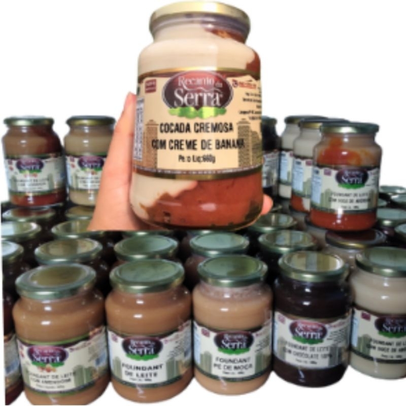 kit 15 doces cocadas cremosas atacado potes doces de leite 660GR
