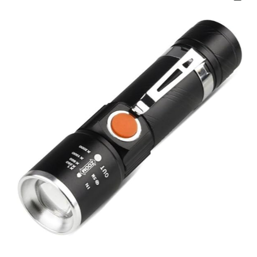 Lanterna Portatil Tatica Com Zoom Militar Longo Alcance LED T6 Usb Recarregavel Linha Premium