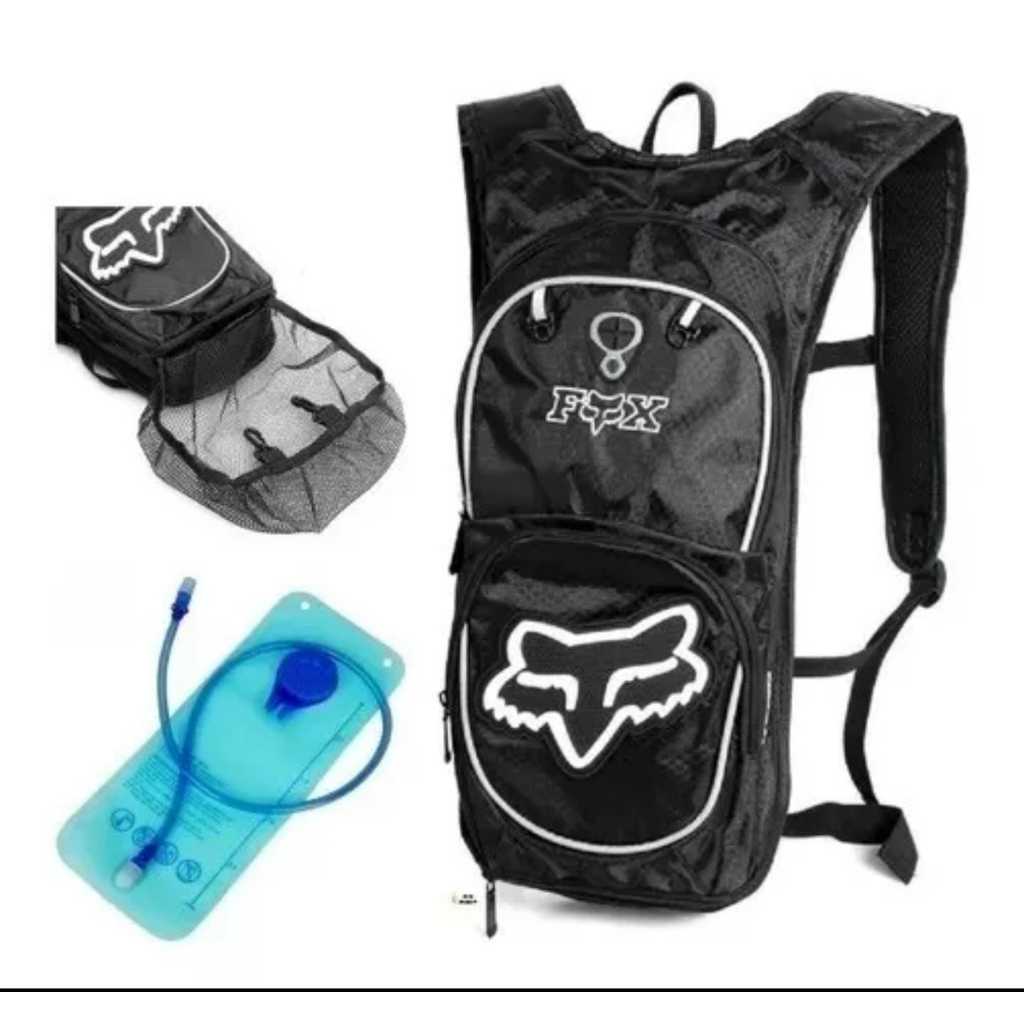 Mochila Fox de hidrataçao camelbak + reservatorio 2 litros brinde termica para motociclista/ciclista fox racing 2 litros