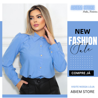 Camisa Feminina Manga  Longa  Blusa Elegante Social Moda Evangelica Creppe em Oferta na Shopee