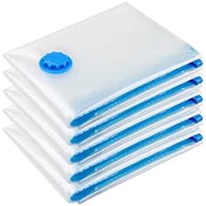 Imagem Kit Saco a Vácuo 50X60 Com Bomba Viagem Mala Organizador Para Roupa Guarda Roupa