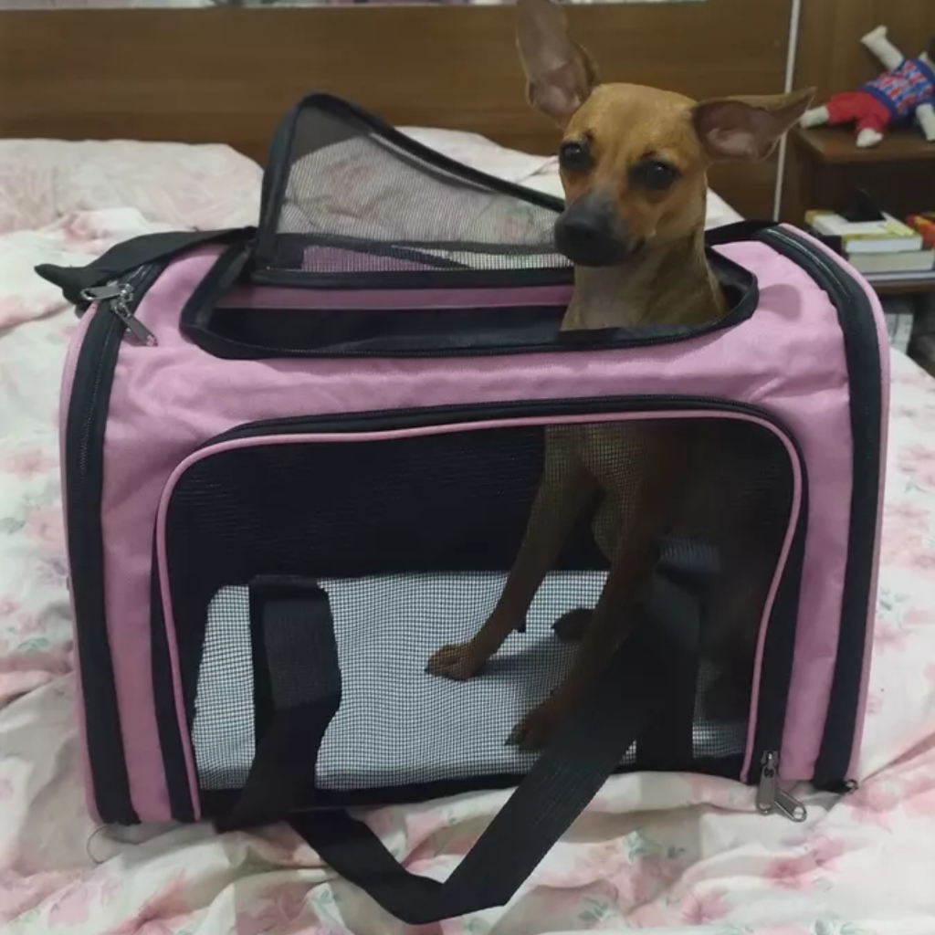 Bolsa Transporte de Viagem e casinha portátil para cães raças pequenas e gatos