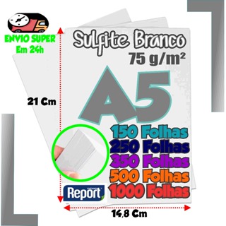 Papel Offset Sulfite 75g Folha A5 Impressão a Jato de Tinta e a Laser Miolo de Agenda em Oferta na Shopee