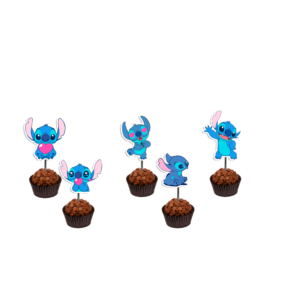50 topper tag plaquinha para doces festa aniversário comemoração surpresa stitch lilo