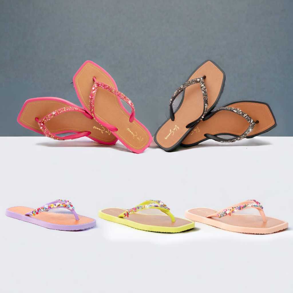 Chinelo Feminino Pedrarias Bordado Verão Sandália Rasteirinha Feminina Casual Dia a Dia 34 ao 40