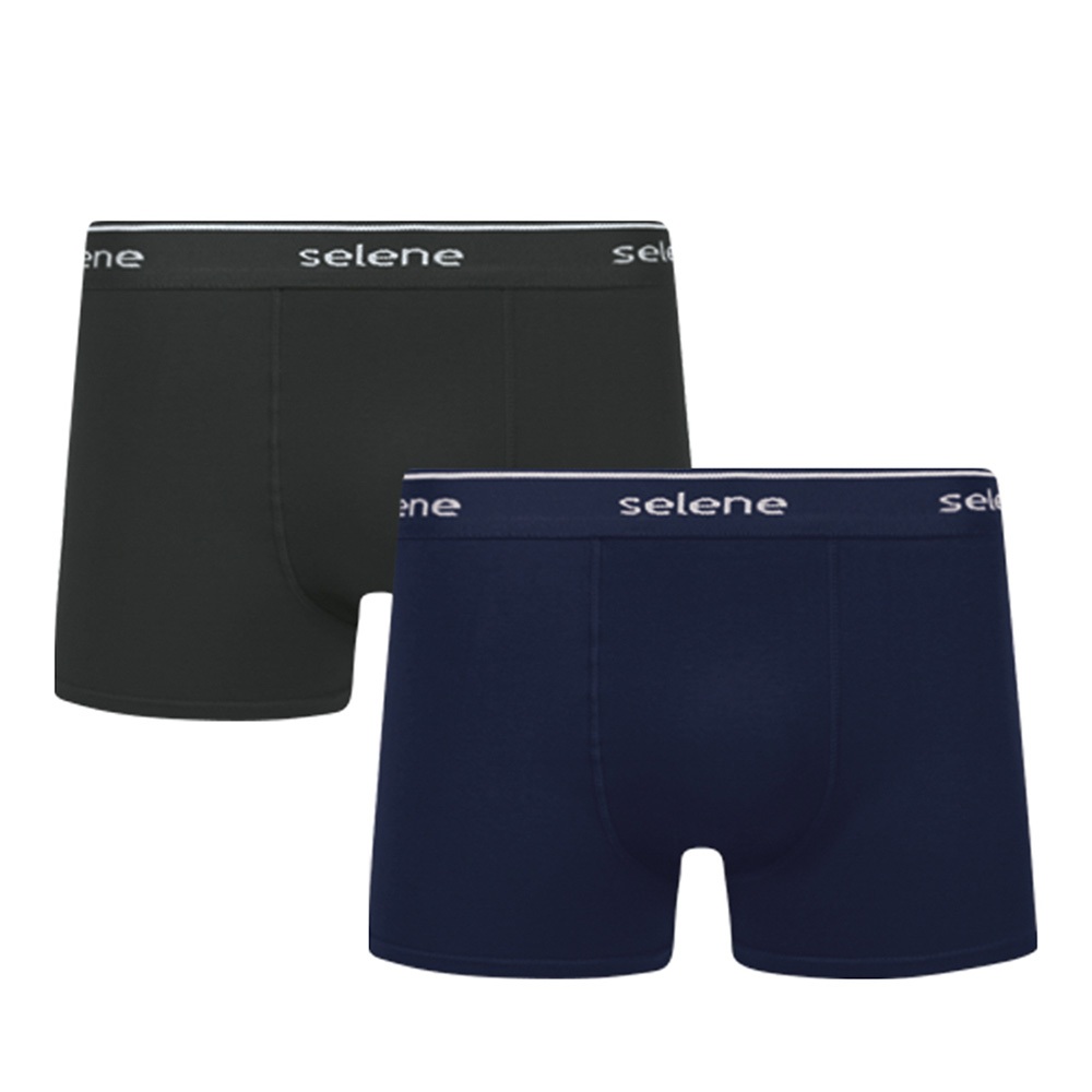 2 Cuecas Boxer Adulto Box Selene Com Em Algodão Com Elastano Com Cós Em Elástico em Oferta na Shopee