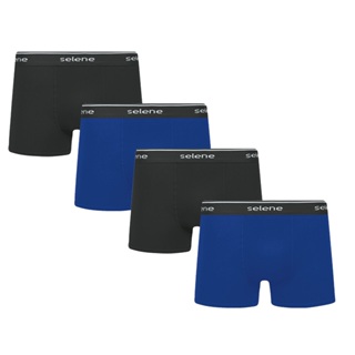 4 Cuecas Boxer Adulto Box Selene Com Em Algodão Com Elastano Com Cós Em Elástico em Oferta na Shopee