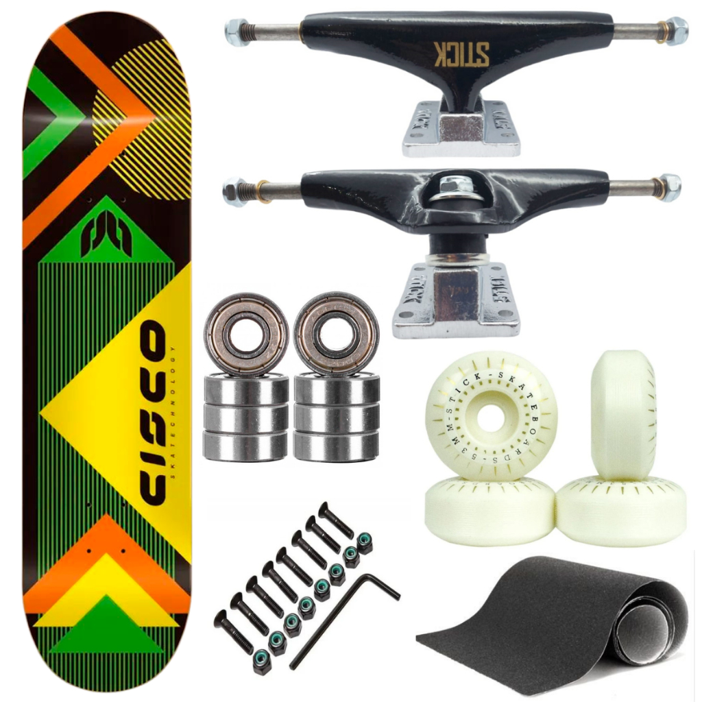 Skate Cisco Shape 8,0 Truck 139 Mm Roda 53 Mm Esporte Lazer varias cores