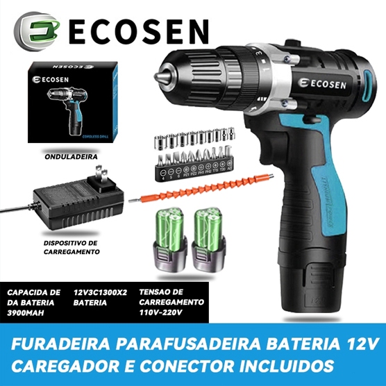 Parafusadeira/furadeira Sem Fio 2 Baterias 2 Velocidades 12v Bivolt 110V/220V Oferta Especial em Oferta na Shopee