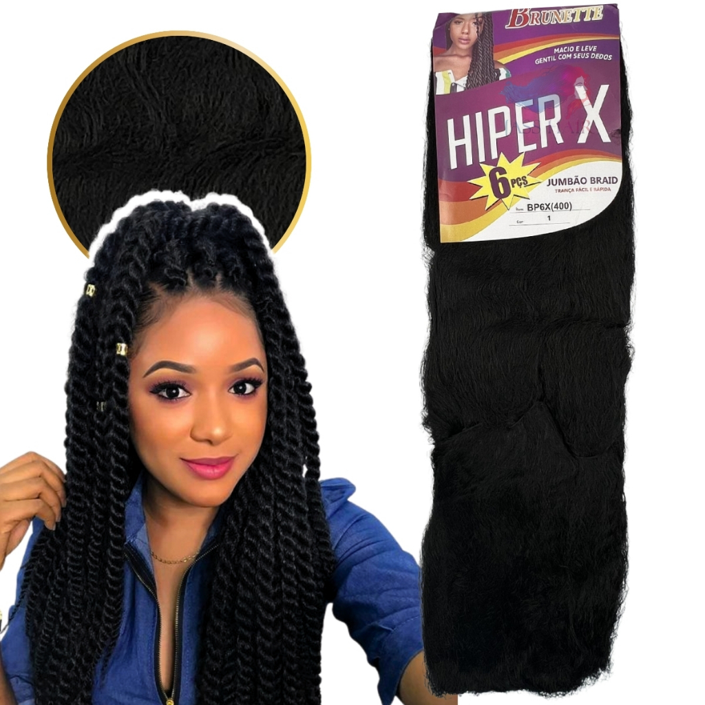 Cabelo Jumbo Jumbão Hiper X 400gr box braids kanekalon