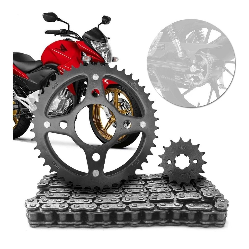 Kit Transmissão Relação Honda Cb300 CB300R Todas Aço1045 Com imetro Roda 10000KM
