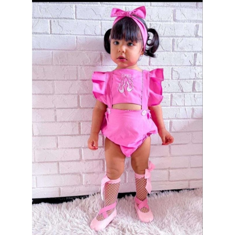 Romper jardineira Bailarina mêsversário// body infantil// body temáticos/ tema Bailarina