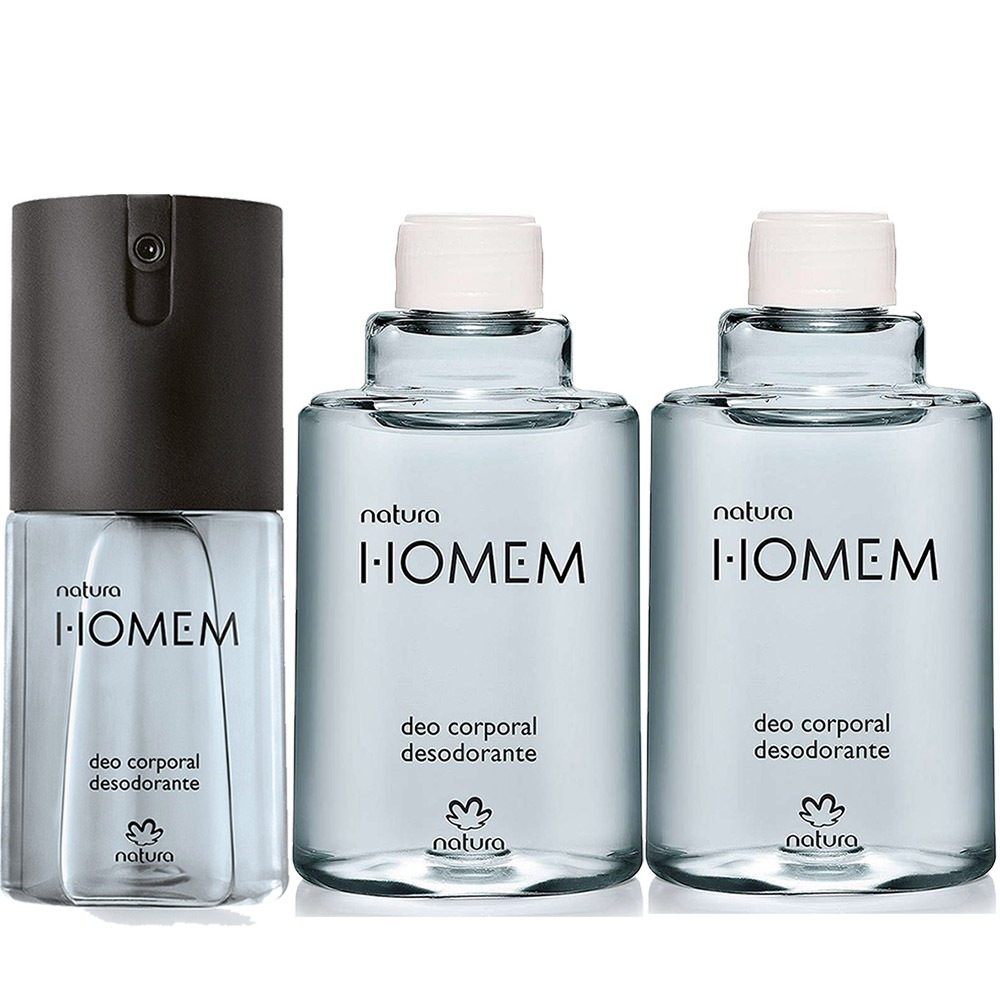 Homem Tradicional Clássico Original Natura 100ml Deo Desodorante Corporal Masculino  + 2 Refil