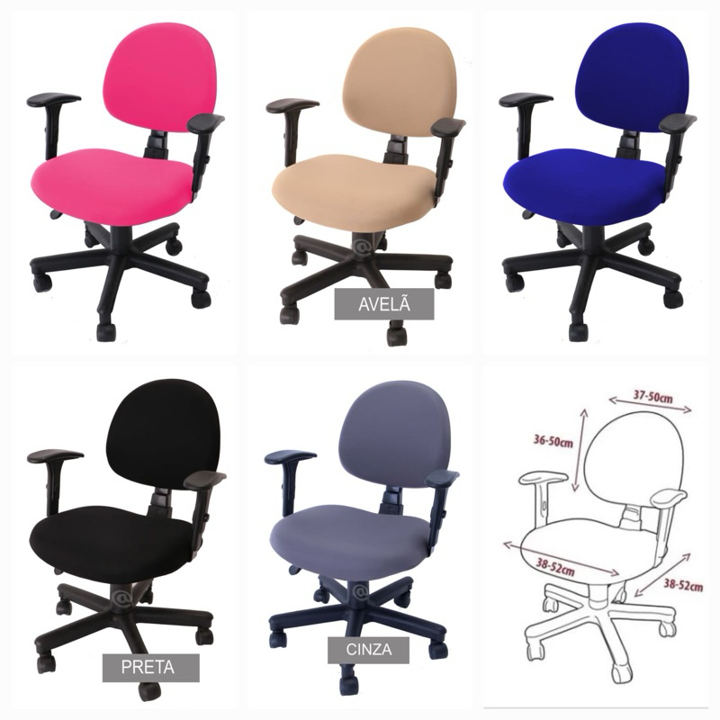 Capa Para Cadeira de Escritório Giratória Universal - Várias Cores em Oferta na Shopee