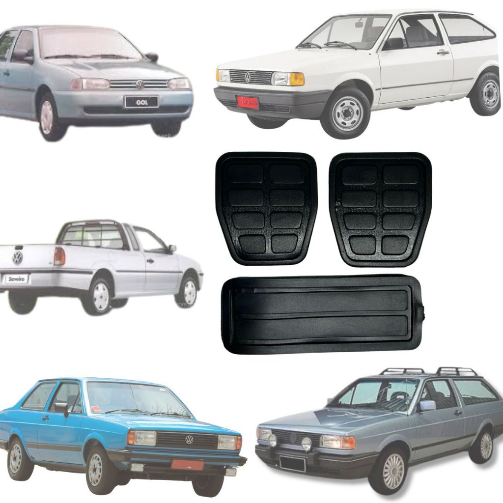 Capa de Pedal Gol Voyage Parati Saveiro 84 a 01 - PRETO ou VERMELHO em Oferta na Shopee