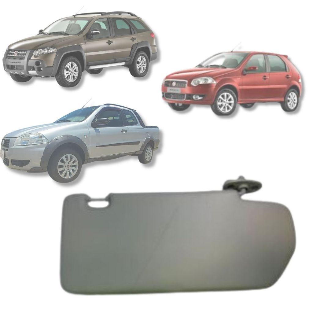 Quebra Sol PALIO WEEKEND STRADA 2004 a 2017  CINZA CLARO - com Bolsa em Oferta na Shopee