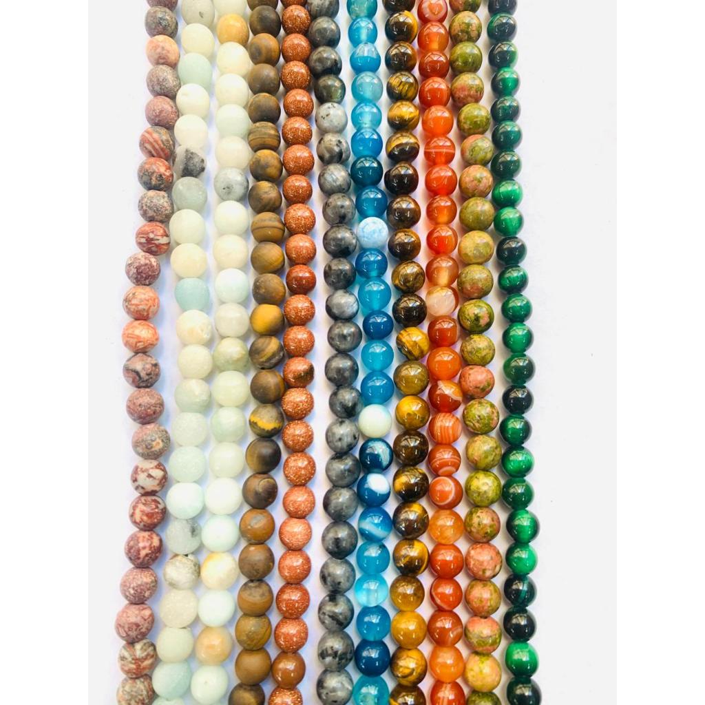 Fio de Pedras Naturais 06mm - Aprox. 62 contas