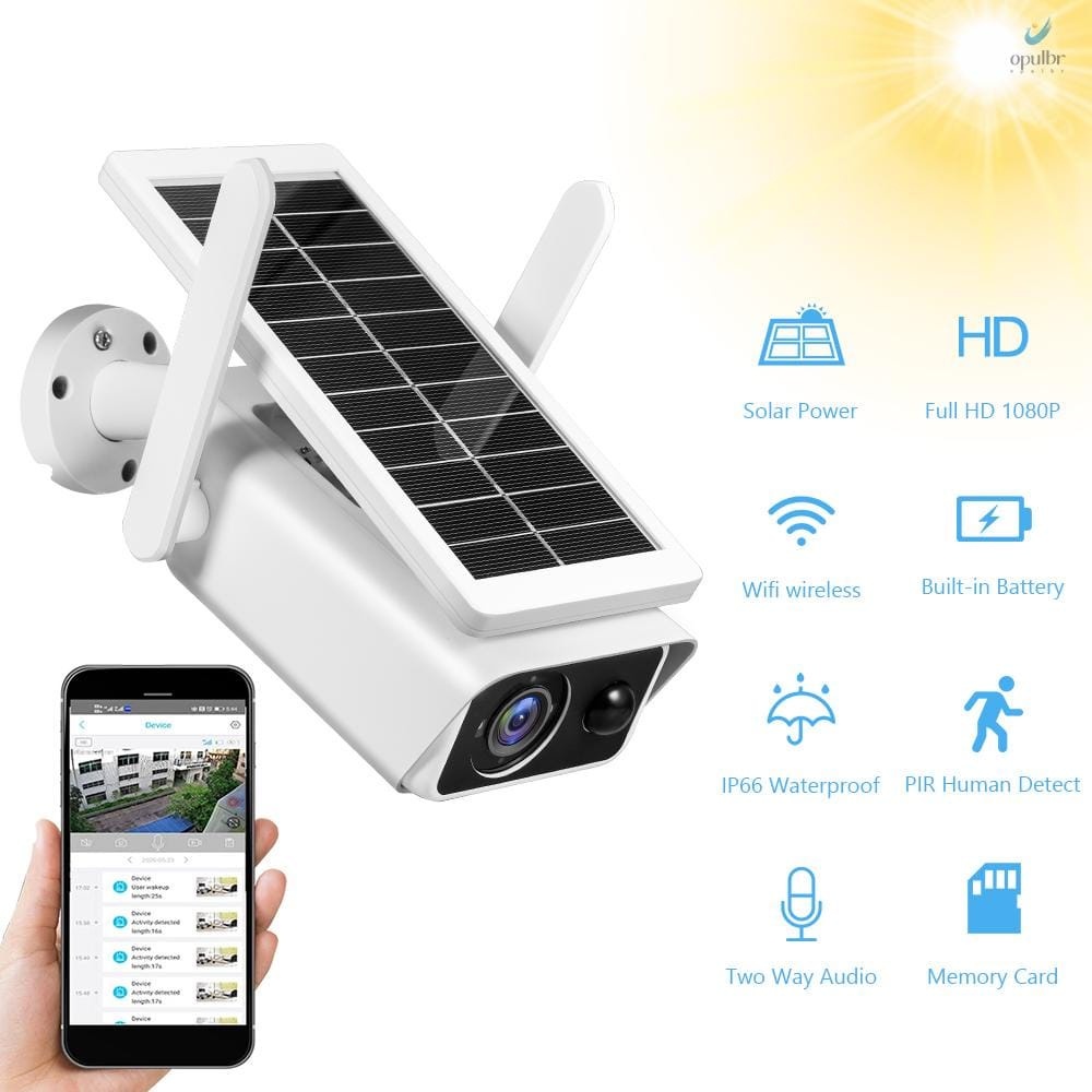 Câmera de Segurança Externa IP Wifi HD Prova D'gua Energia solar com Bateria Embutido/Alarme PIR Com Energia Solar(MDL 12)