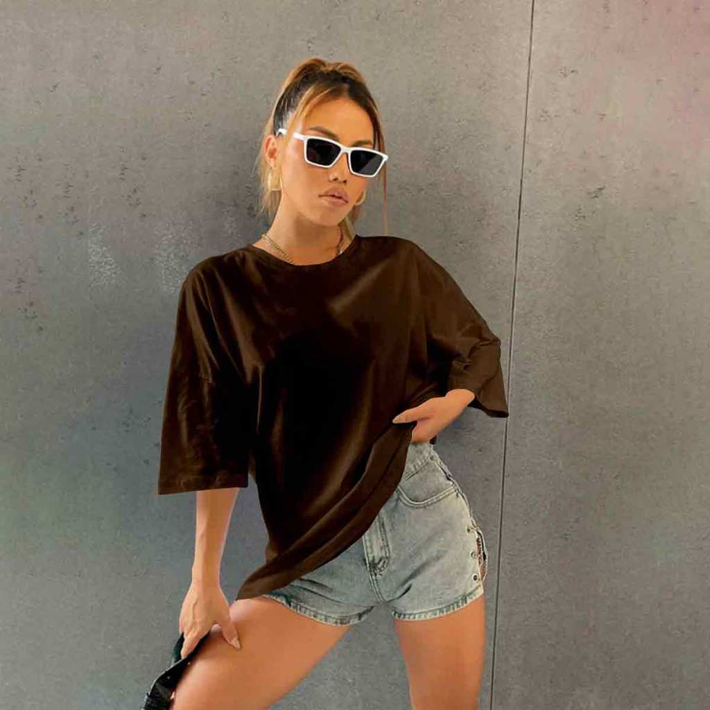 Camiseta Lisa Moderna Estilosa Básica Feminina Blusa Oversized T Shirt Life Style Academia Tumblr