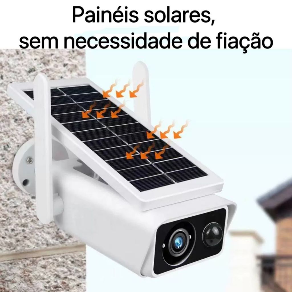 Câmera de Segurança Externa IP Wifi HD Prova D'gua Energia solar com Bateria Embutido/Alarme PIR Com Energia Solar